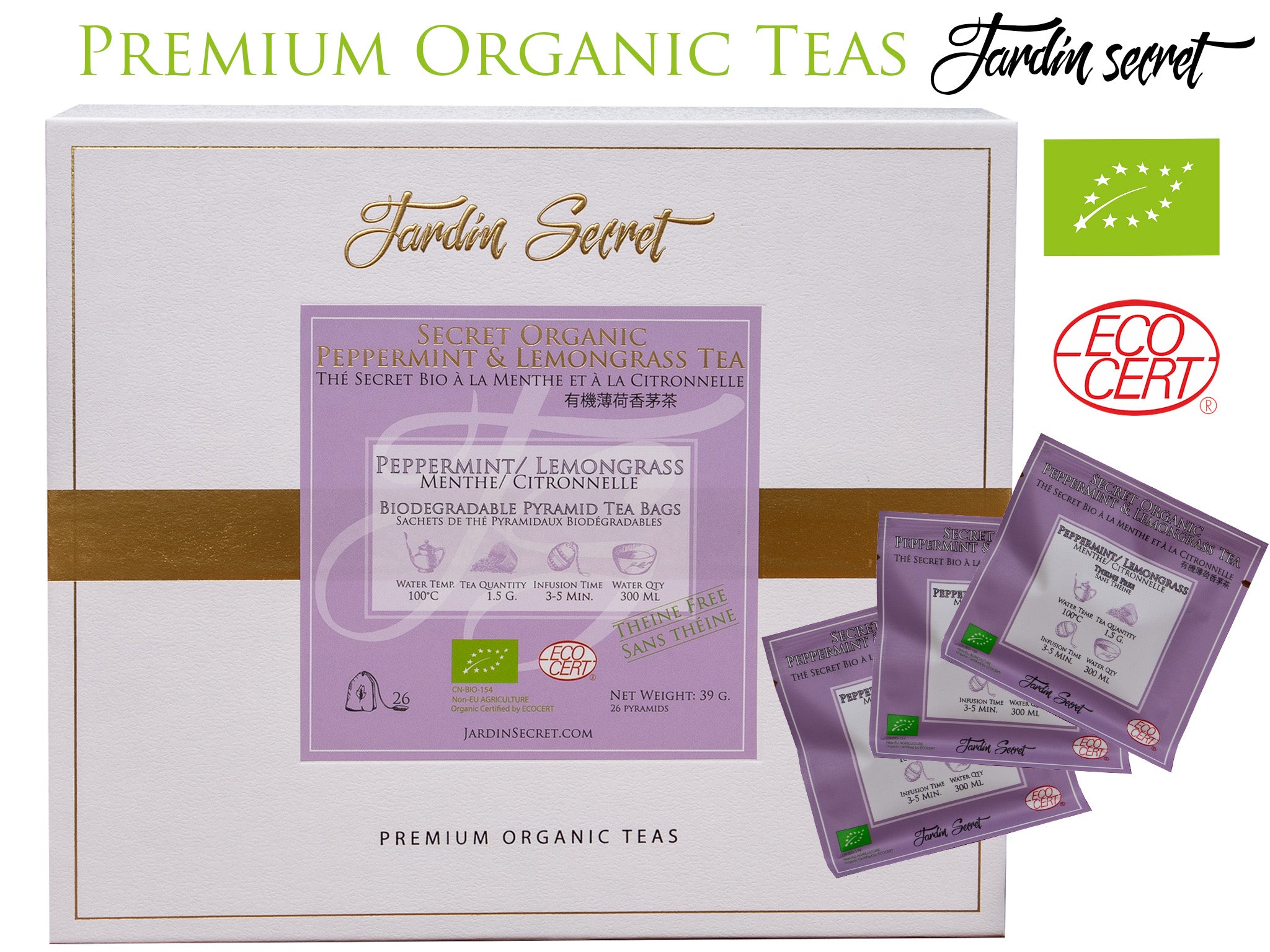 Secret Organic Peppermint and Lemongrass Tea (theine free)